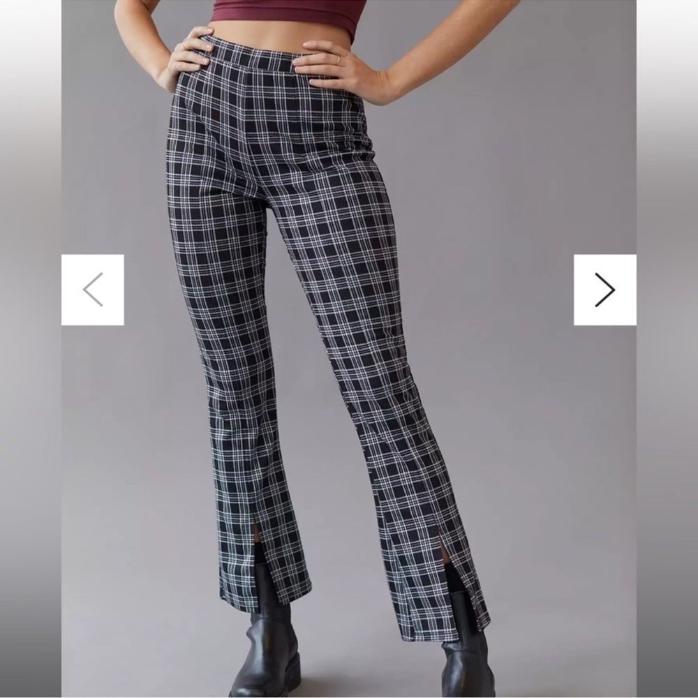 Urban Renewal Plaid Front Slit Pants
